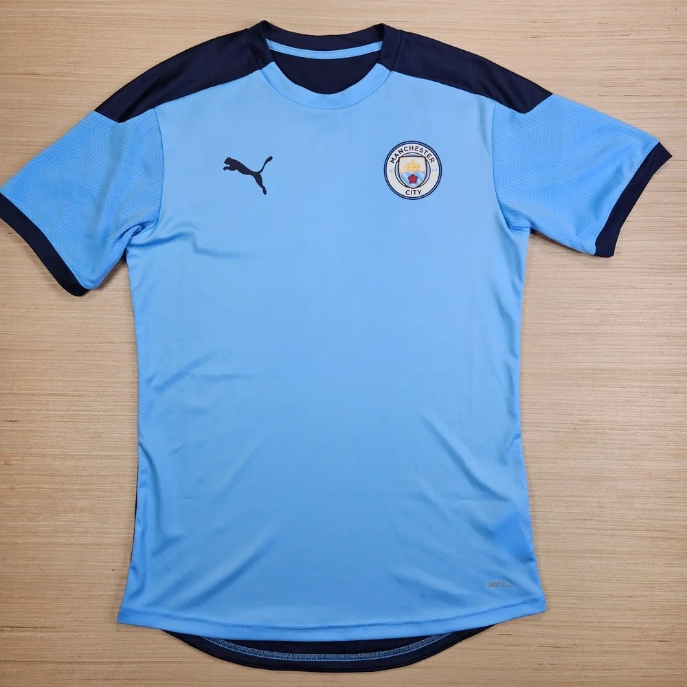Puma Manchester City FC Training Jersey Mens S Blue Soccer Top 757878-01